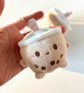 Say hello to the Mini Milky Plush Keychain, your new favorite chonky boba buddy! With its pastel candy sprinkles and sweet embroidery, this little guy is sure to add a burst of kawaii charm to your keys, bag, or backpack.